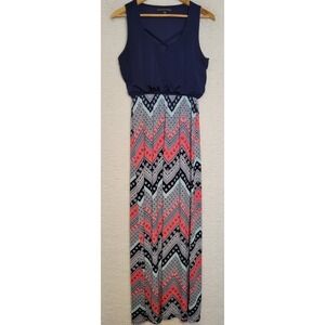 Three Pink Hearts Women's Maxi Dress Size Small Multicolor Sleeveless Long 1061